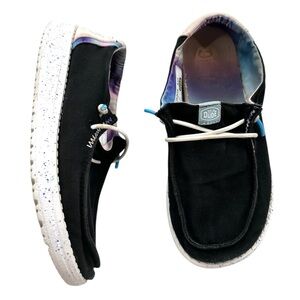 Hey Dude Wendy Y Color Fun Black Slip On Shoes